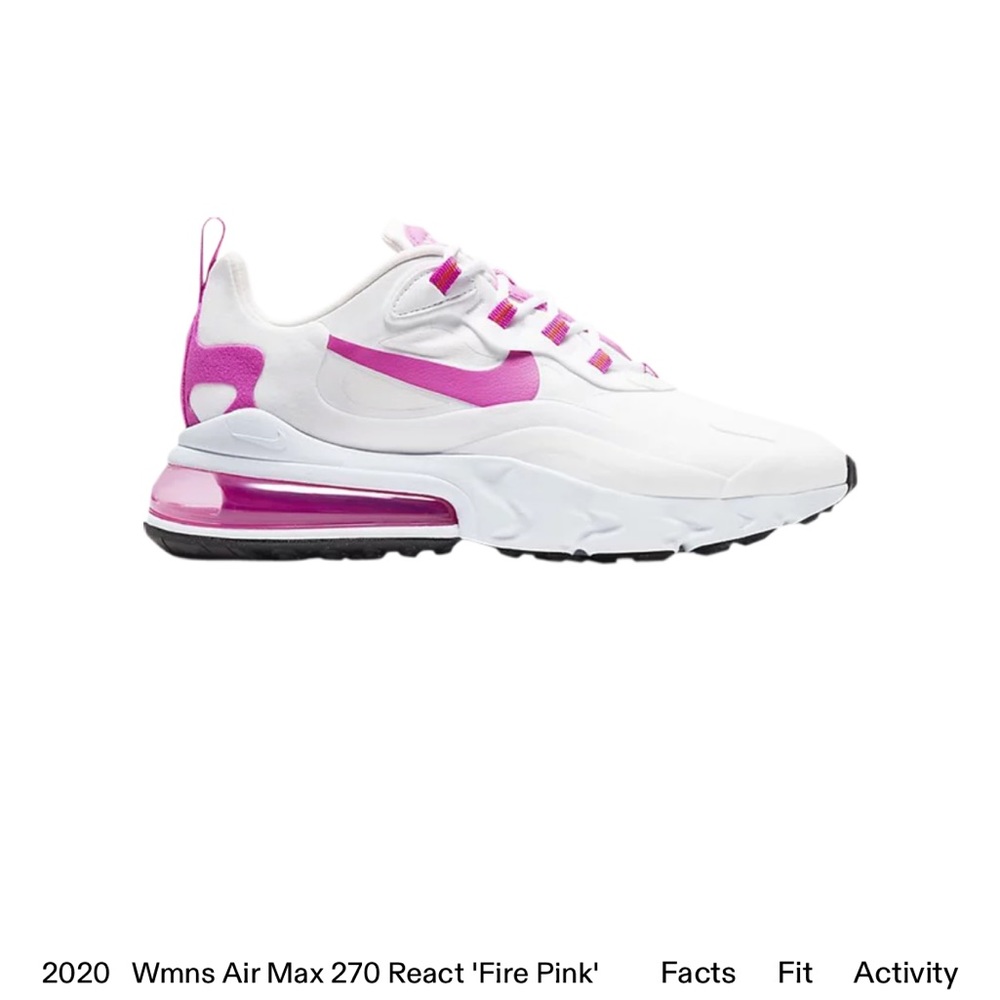 Women’s air max 270 react - white/ fire pink